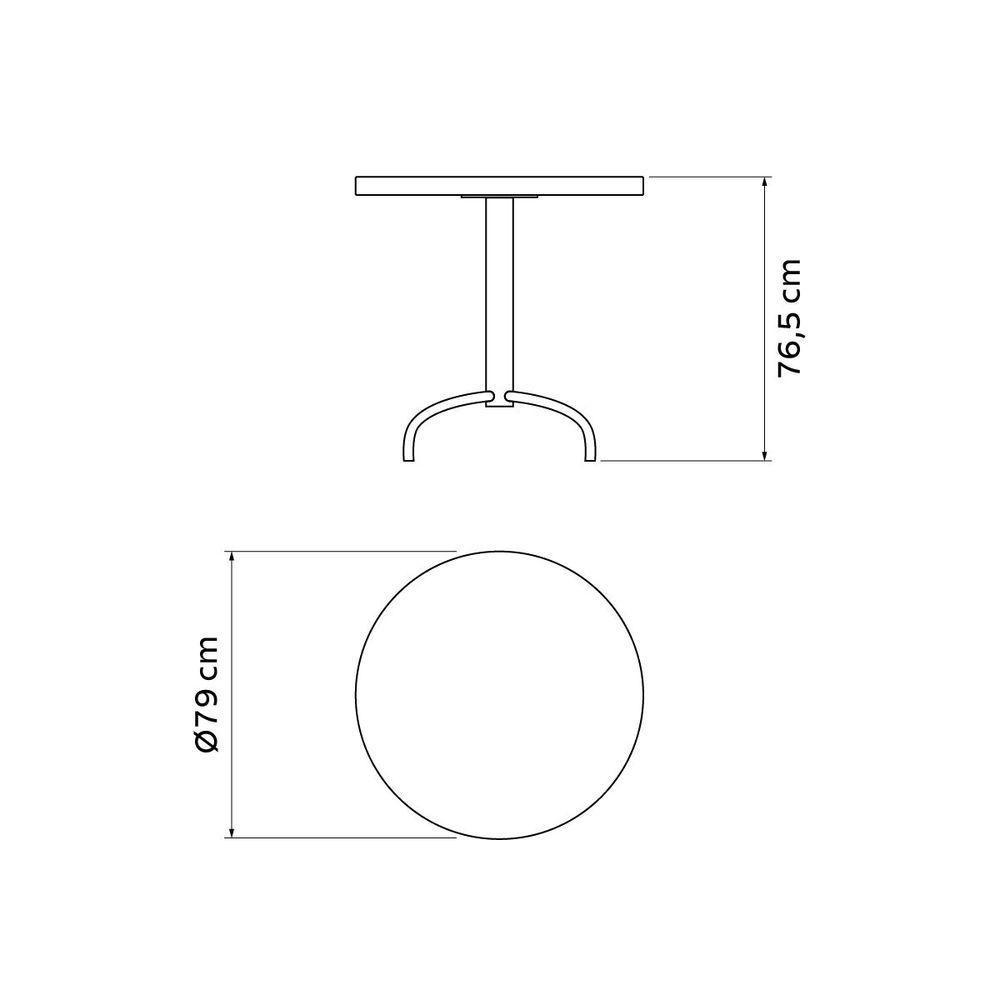 Mesa Geo Tramontina Gama Redonda Summa Grafite Pernas Em Aço - 6