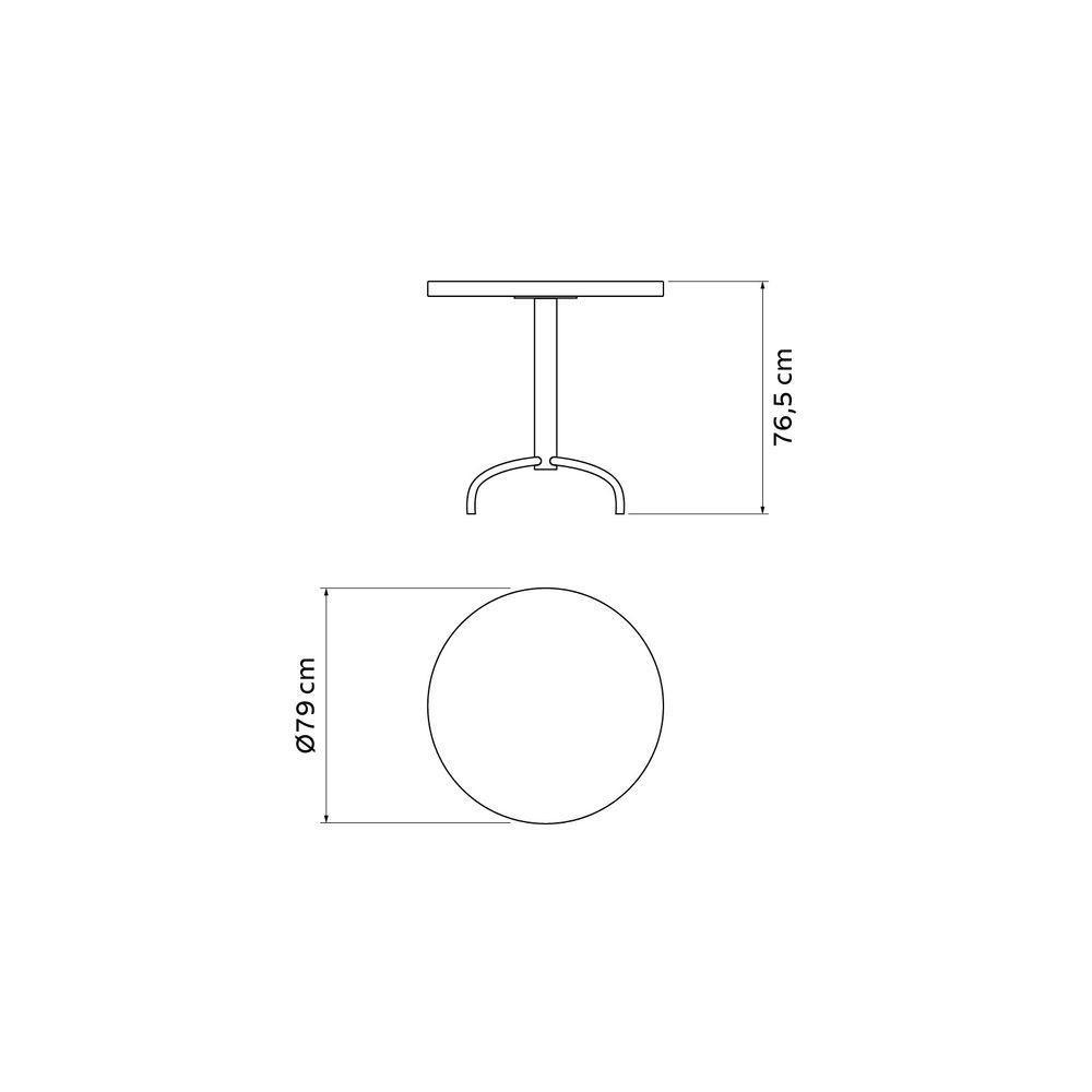 Mesa Geo Tramontina Gama Redonda Summa Grafite Pernas Em Aço - 7