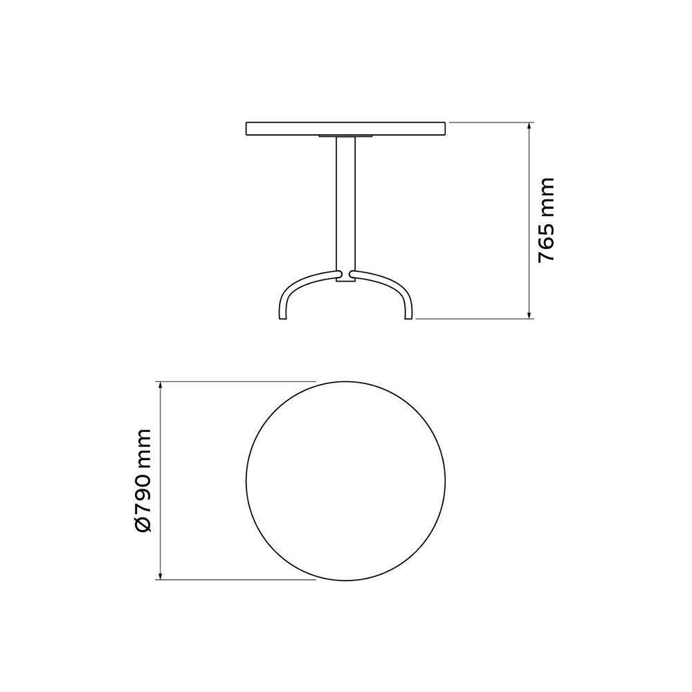 Mesa Geo Tramontina Gama Redonda Summa Grafite Pernas Em Aço - 8