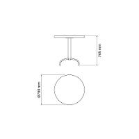 Mesa Geo Tramontina Gama Redonda Summa Grafite Pernas Em Aço - 9