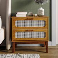 Mesa De Cabeceira Retrô Classica 60 Cm Com Tela Indiana Santorini Nature - 1