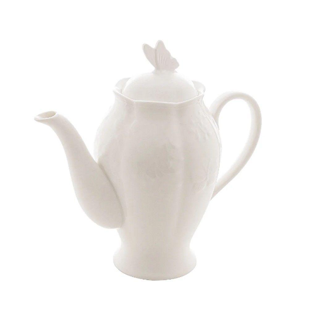 Bule De Porcelana New Bone Flower Borboletas 1l Lyor - 1
