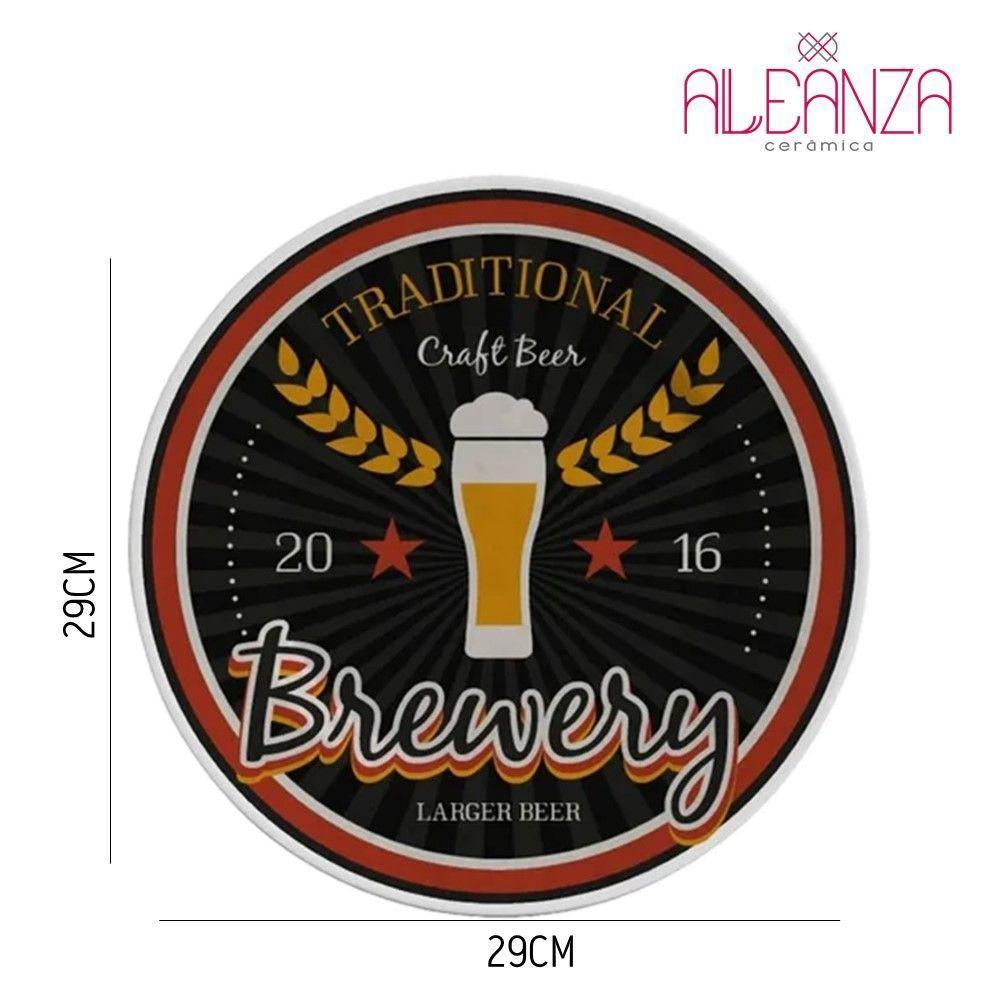 Prato Raso Cerâmica Churrasco Cerveja Beer Brewery Alleanza 29cm 2ª Linha - 3