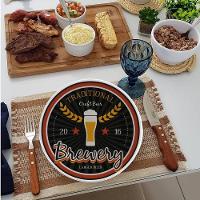 Prato Raso Cerâmica Churrasco Cerveja Beer Brewery Alleanza 29cm 2ª Linha - 5