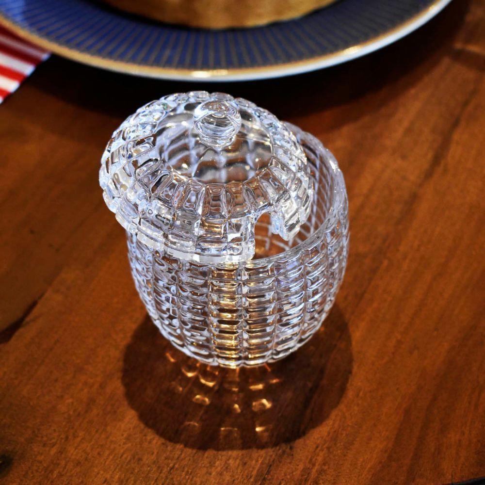 Açucareiro Com Tampa E Colher De Cristal Tress 210ml Lyor - 4