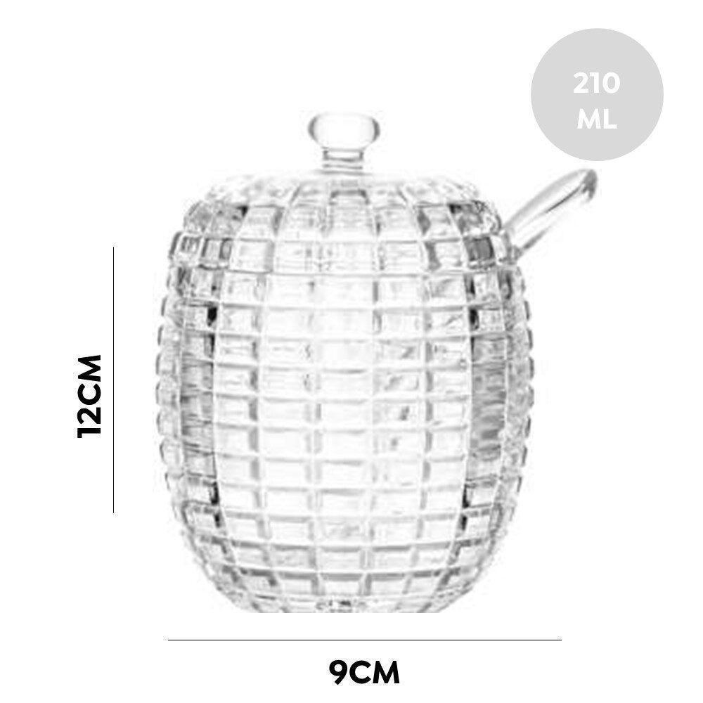 Açucareiro Com Tampa E Colher De Cristal Tress 210ml Lyor - 7
