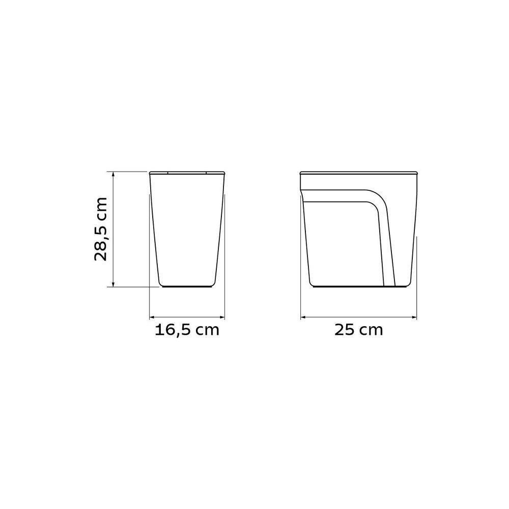 Lixeira Tramontina Compact Em Polipropileno Branco Com Tampa Basculante 8,5 L - 6