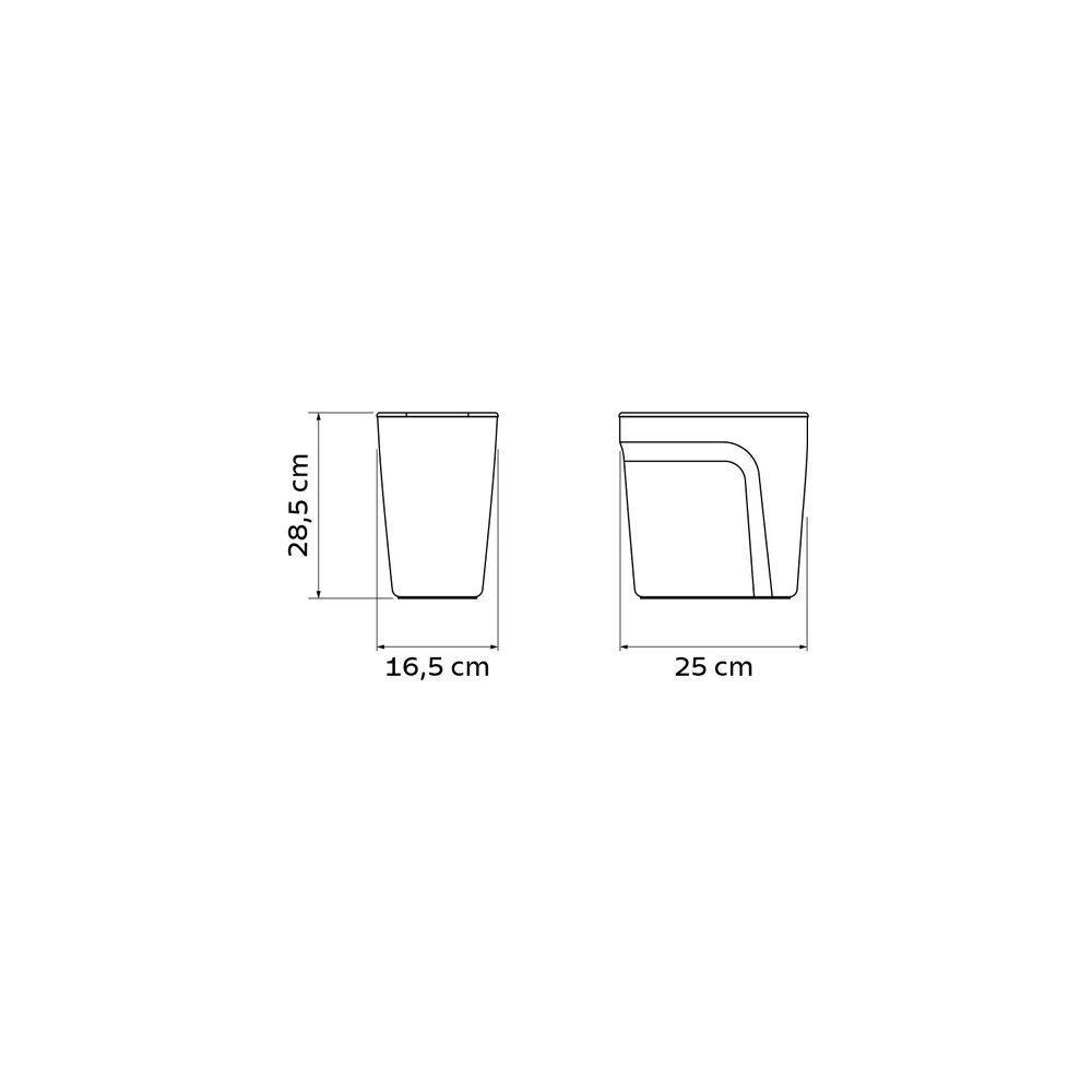 Lixeira Tramontina Compact Em Polipropileno Branco Com Tampa Basculante 8,5 L - 7