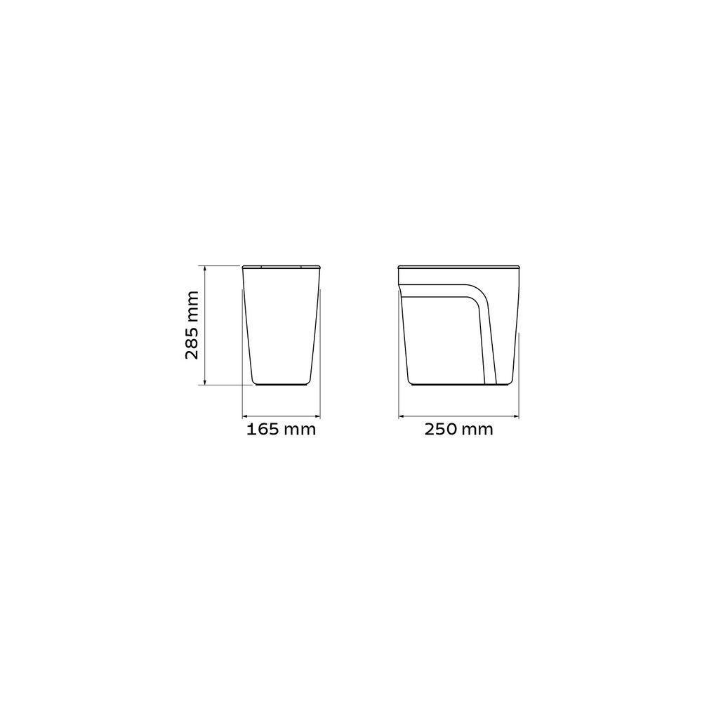 Lixeira Tramontina Compact Em Polipropileno Branco Com Tampa Basculante 8,5 L - 9