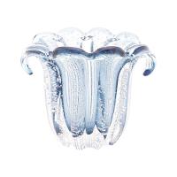 Vaso De Vidro Murano Italy Azul Lyor 13x11x10cm - 1