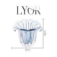 Vaso De Vidro Murano Italy Azul Lyor 13x11x10cm