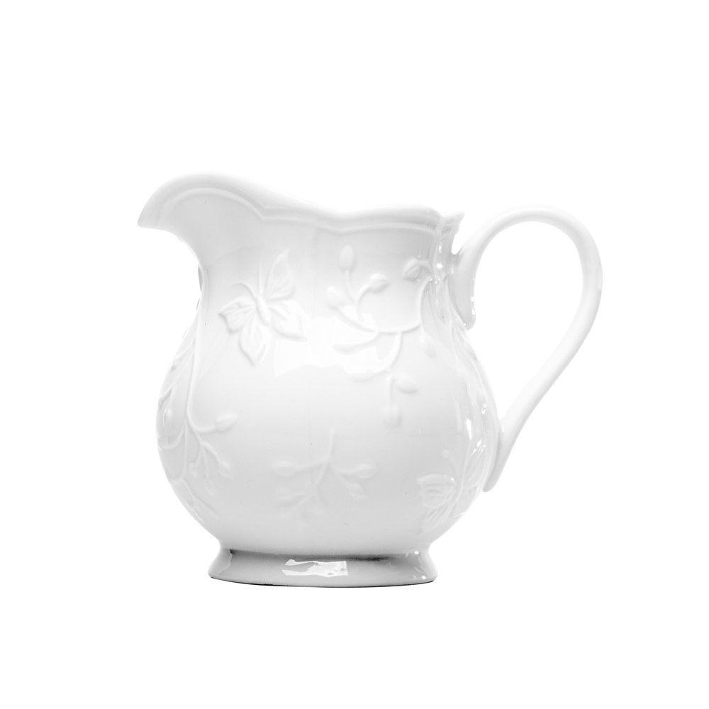 Jarra De Leite Leiteira Porcelana New Bone Butterfly Flower Suco Molhos 250ml Lyor - 1
