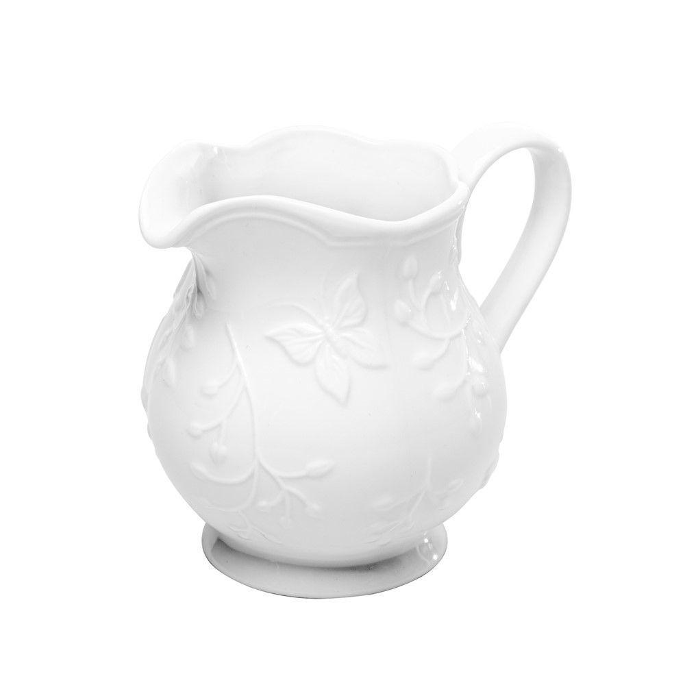 Jarra De Leite Leiteira Porcelana New Bone Butterfly Flower Suco Molhos 250ml Lyor - 2