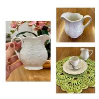 Jarra De Leite Leiteira Porcelana New Bone Butterfly Flower Suco Molhos 250ml Lyor