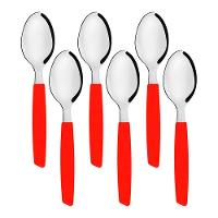 Jogo 6 Colheres De Mesa New Caprese Vermelho Fratelli Inox - 1