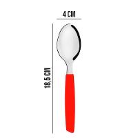 Jogo 6 Colheres De Mesa New Caprese Vermelho Fratelli Inox - 3