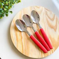 Jogo 6 Colheres De Mesa New Caprese Vermelho Fratelli Inox