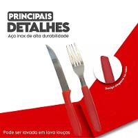 Jogo 6 Colheres De Mesa New Caprese Vermelho Fratelli Inox - 5