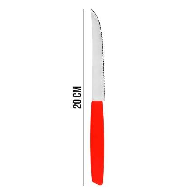 Jogo 6 Facas De Churrasco Mesa New Caprese Vermelho Fratelli Inox