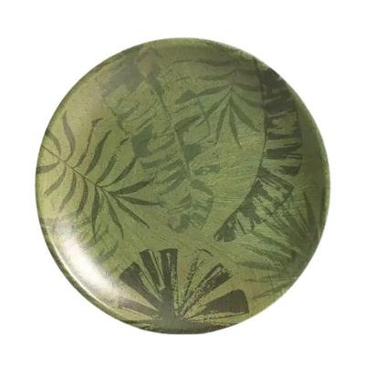 Prato Sobremesa De Cerâmica Verde Coup Palm Tree Olive Alleanza 20cm