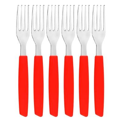 Jogo 6 Garfos De Mesa New Caprese Vermelho Fratelli Inox