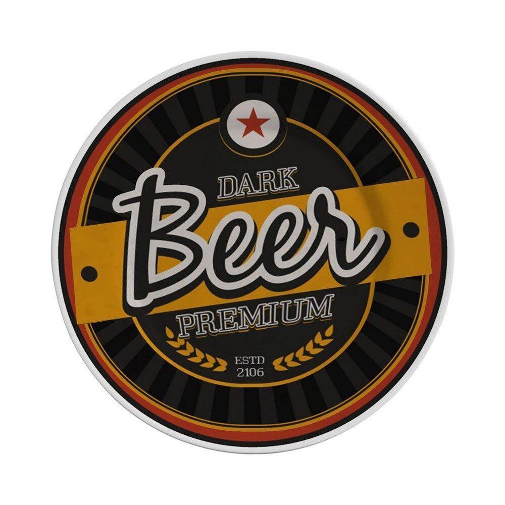 Jogo 2 Pratos Rasos + 2 Pratos Sobremesa Cerâmica Alleanza Beer Cerveja Happy Hour2ª Linha - 6