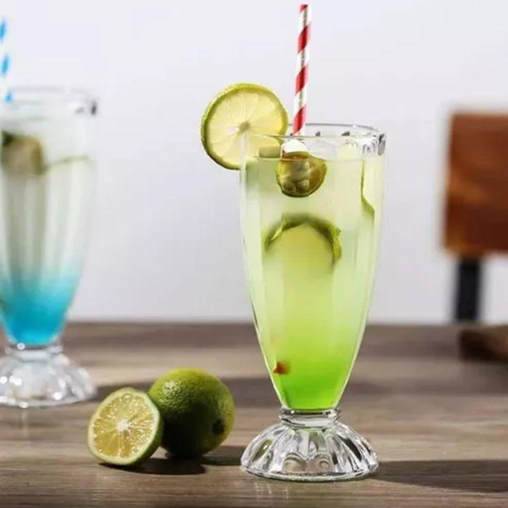 Jogo 4 Copo De Milk Shake Taça De Vidro Transparente Sorveteria 380ml Lyor - 3