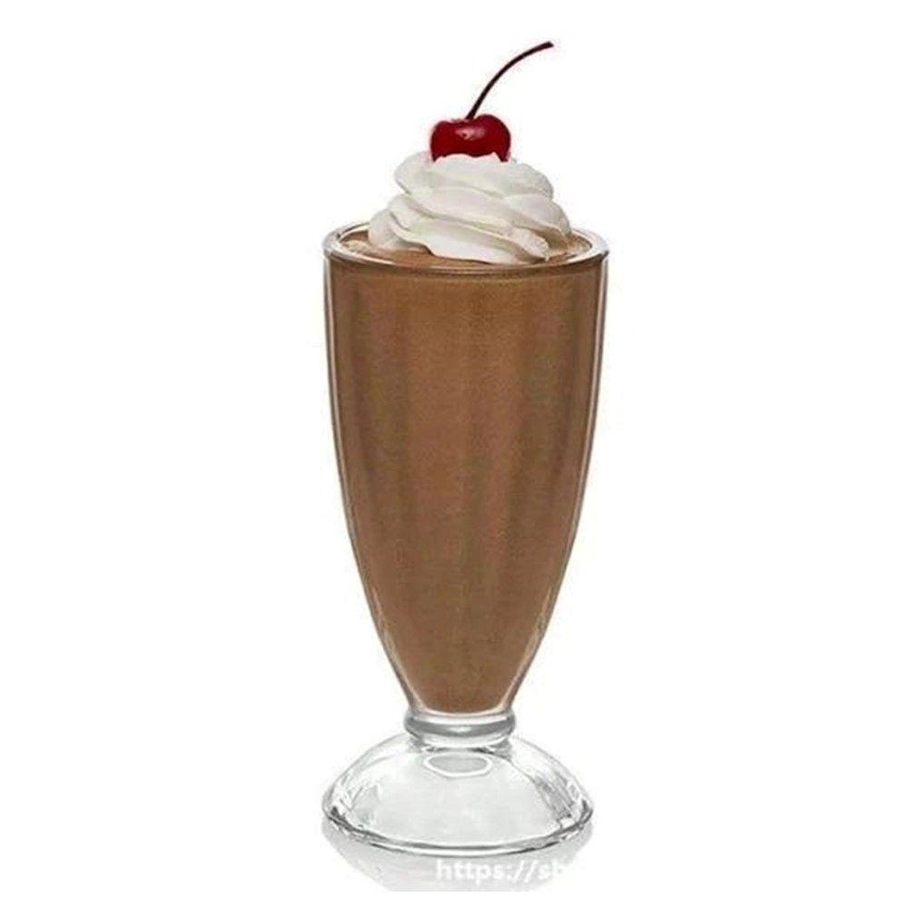 Jogo 4 Copo De Milk Shake Taça De Vidro Transparente Sorveteria 380ml Lyor - 6