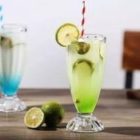 Jogo 4 Copo De Milk Shake Taça De Vidro Transparente Sorveteria 380ml Lyor - 3