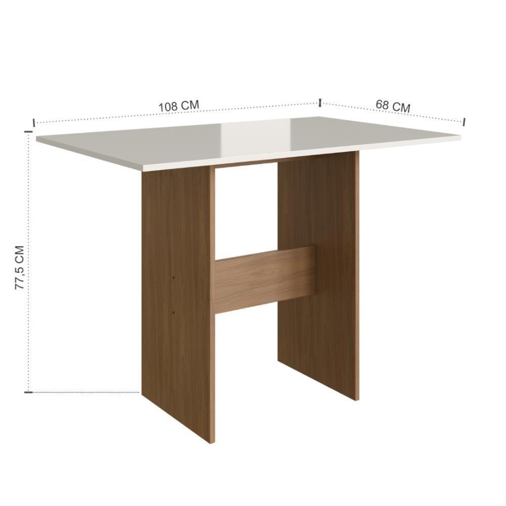 Conjunto Sala De Jantar Fidelitá Siena Com 4 Cadeiras Freijó/off-white Assento Preto - 4