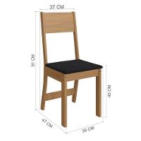 Conjunto Sala De Jantar Fidelitá Siena Com 4 Cadeiras Freijó/off-white Assento Preto - 6