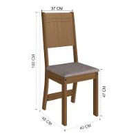 Conjunto Sala De Jantar Fidelitá Pequim Com 4 Cadeiras Freijó/off-white Assento Linho - 6