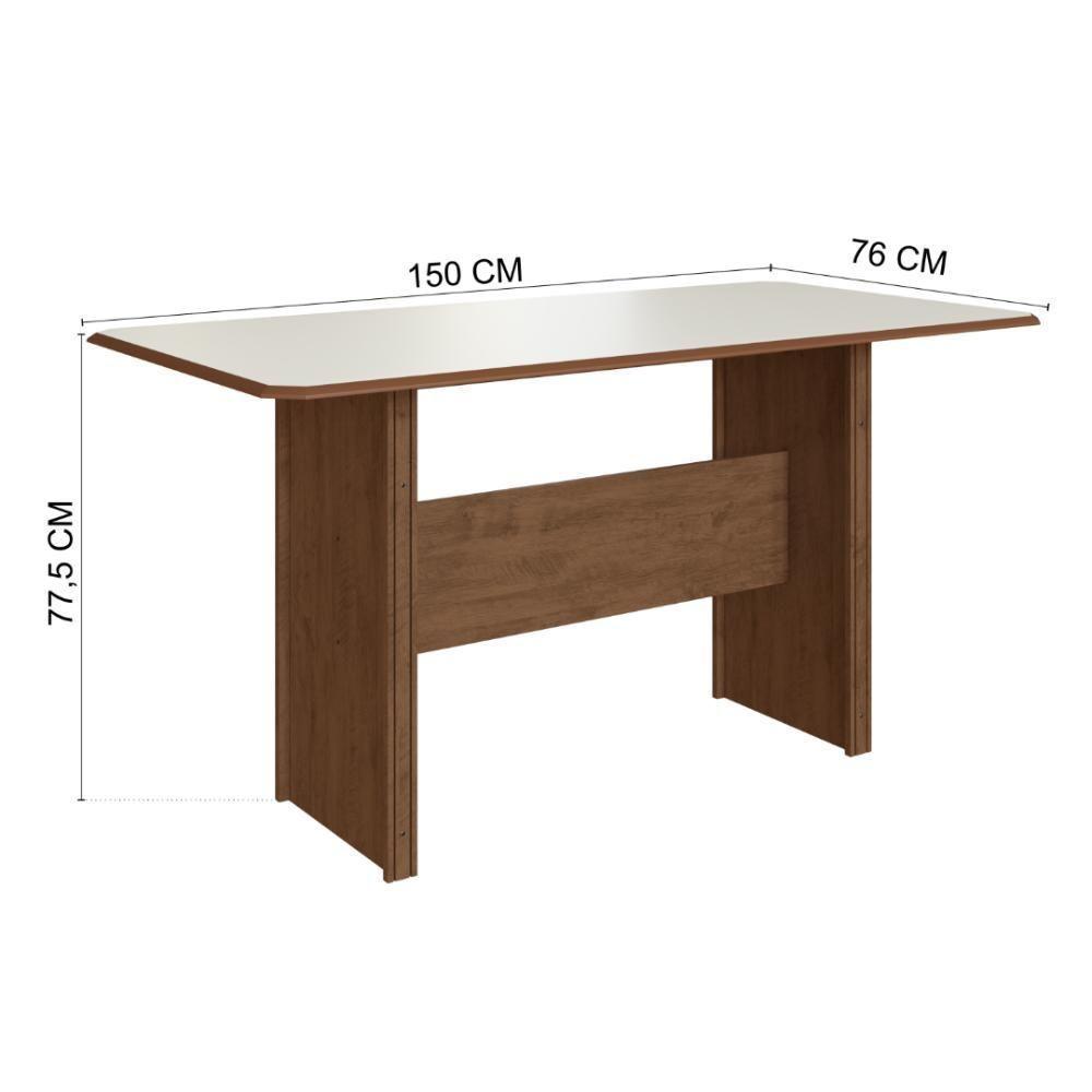 Conjunto Sala De Jantar Fidelitá Atenas 150cm Com 6 Cadeiras Noce/off-white Assento Grafite - 4