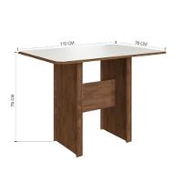 Conjunto Sala De Jantar Fidelitá Atenas 110cm Com 4 Cadeiras Noce/off-white Assento Linho