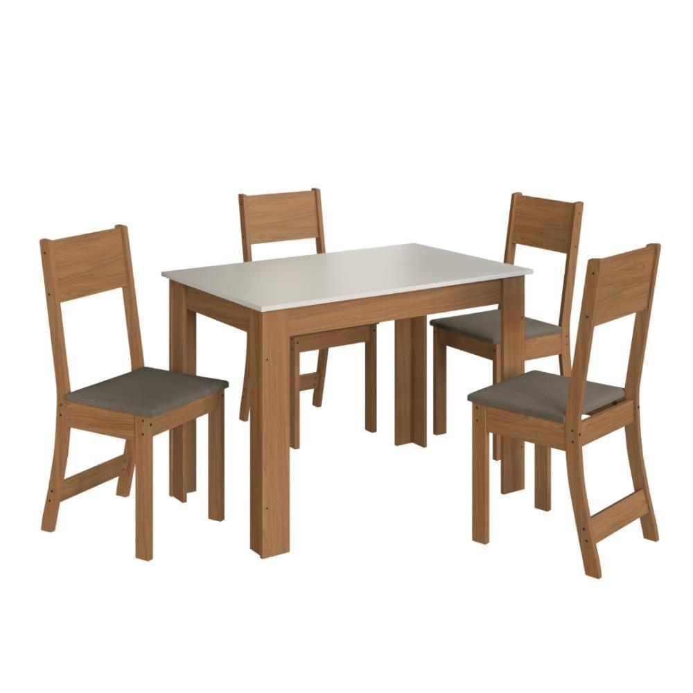Conjunto Sala De Jantar Fidelitá Veneza Com 4 Cadeiras Freijó/off-white Assento Cacau - 2