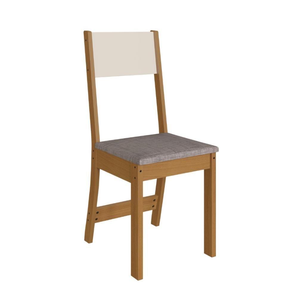 Conjunto Sala De Jantar Fidelitá Roma Com 4 Cadeiras Freijó/off-white/linho - 4