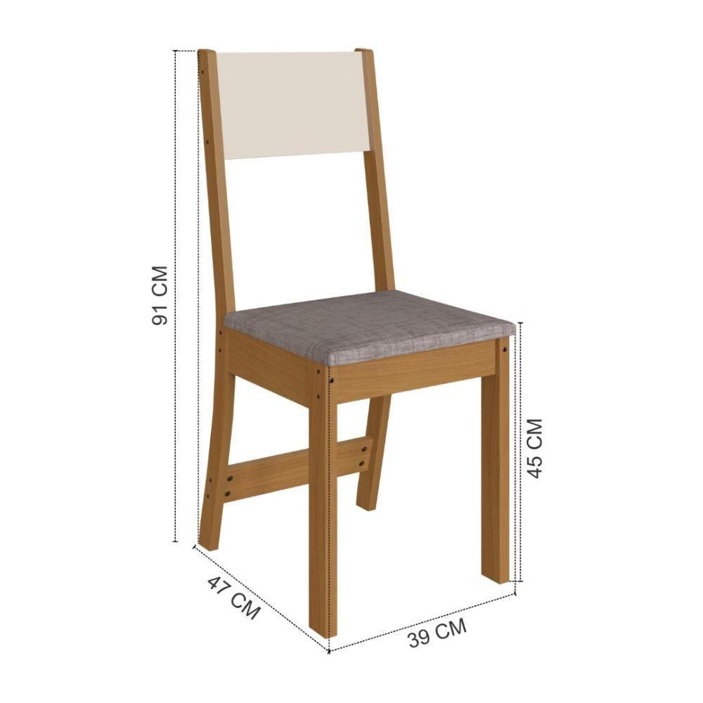 Conjunto Sala De Jantar Fidelitá Roma Com 4 Cadeiras Freijó/off-white/linho - 5