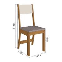 Conjunto Sala De Jantar Fidelitá Roma Com 4 Cadeiras Freijó/off-white/linho - 5