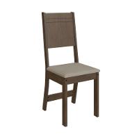 Conjunto Sala De Jantar Fidelitá Pequim Com 4 Cadeiras Noce/off-white Assento Bege - 5