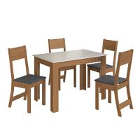 Conjunto Sala De Jantar Fidelitá Veneza Com 4 Cadeiras Freijó/off-white Assento Grafite - 2