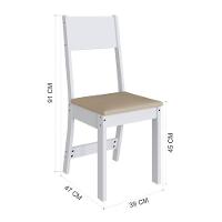 Conjunto Sala De Jantar Fidelitá Siena Com 4 Cadeiras Branco Assento Bege - 6