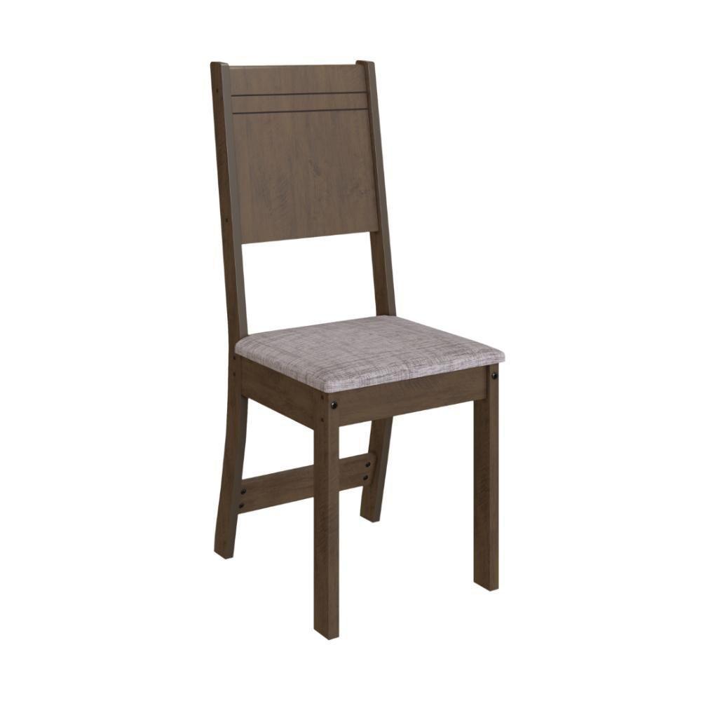 Conjunto Sala De Jantar Fidelitá Pequim Com 4 Cadeiras Noce/off-white Assento Linho - 5