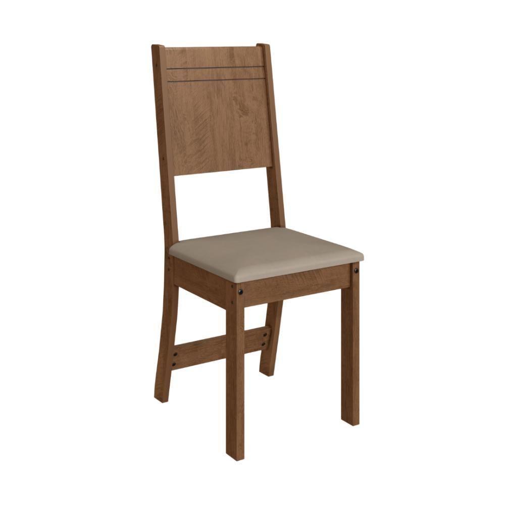 Conjunto Sala De Jantar Fidelitá Atenas 150cm Com 6 Cadeiras Noce/off-white Assento Bege - 5