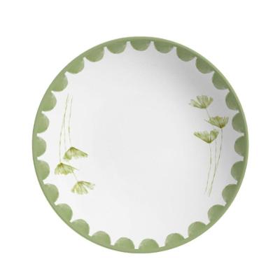 Jogo 2 Pratos Fundo Cerâmica Alleanza Cor Verde Coup Nature By Aurora 25cm