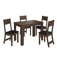 Conjunto Sala De Jantar Fidelitá Veneza Com 4 Cadeiras Noce/off-white Assento Grafite - 2