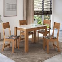 Conjunto Sala De Jantar Fidelitá Veneza Com 4 Cadeiras Freijó/off-white Assento Alaska - 1