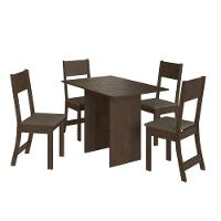 Conjunto Sala De Jantar Fidelitá Siena Com 4 Cadeiras Noce Assento Cacau - 2