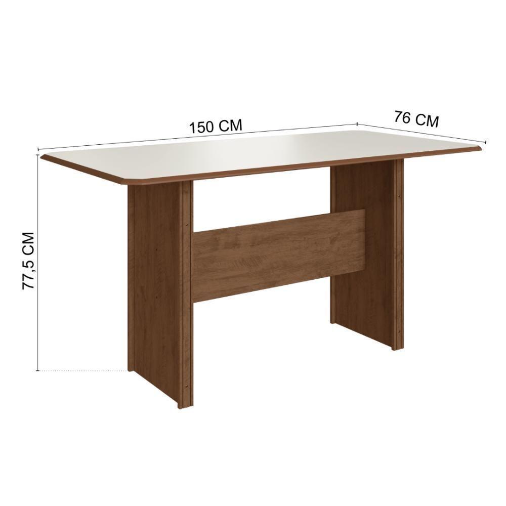 Conjunto Sala De Jantar Fidelitá Atenas 150cm Com 6 Cadeiras Noce/off-white Assento Cacau - 4