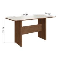 Conjunto Sala De Jantar Fidelitá Atenas 150cm Com 6 Cadeiras Noce/off-white Assento Cacau