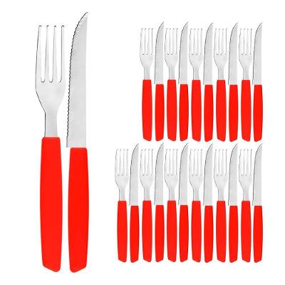 Jogo 12 Garfos E 12 Facas De Mesa Jantar New Caprese Vermelho Fratelli Inox